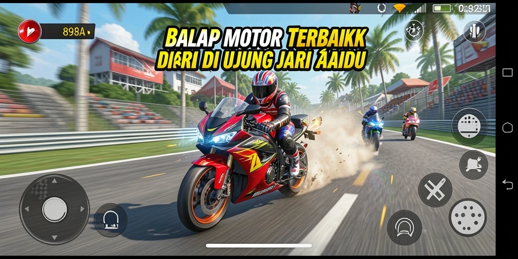 Tampilan gameplay <strong>898A</strong> yang menegangkan saat balapan di trek.