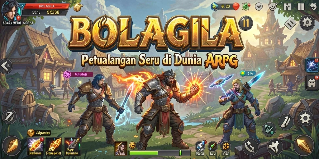 Screenshot gameplay BOLAGILA yang menunjukkan aksi seru dalam pertempuran ARPG.