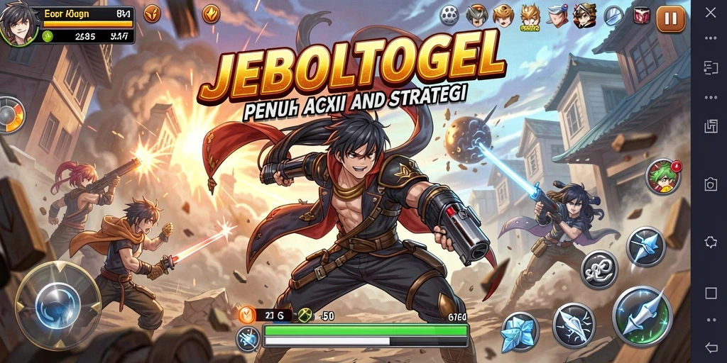 Tampilan gameplay seru dari JEBOLTOGEL dengan karakter anime.