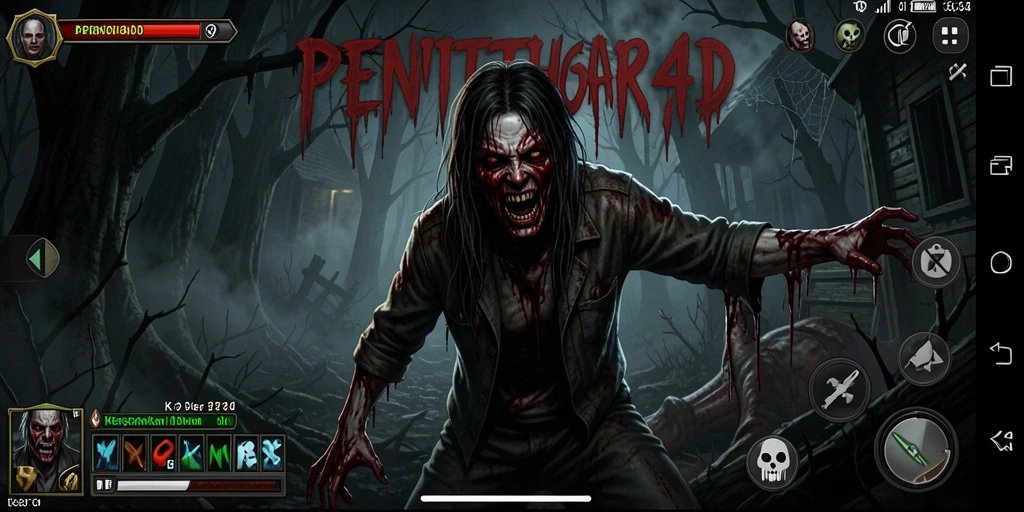 Gameplay PENITI4D dengan suasana horor yang menegangkan.