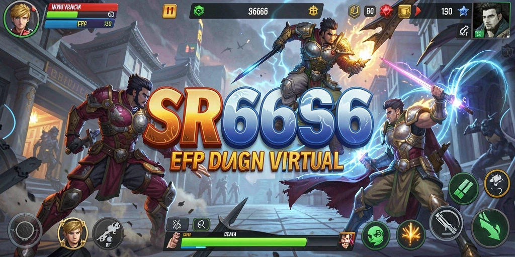 Gameplay SR6666 yang menegangkan dalam arena pertarungan.
