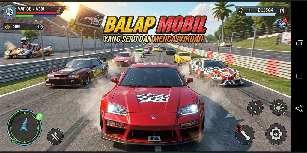 Gameplay seru saat balapan mobil di VM108.