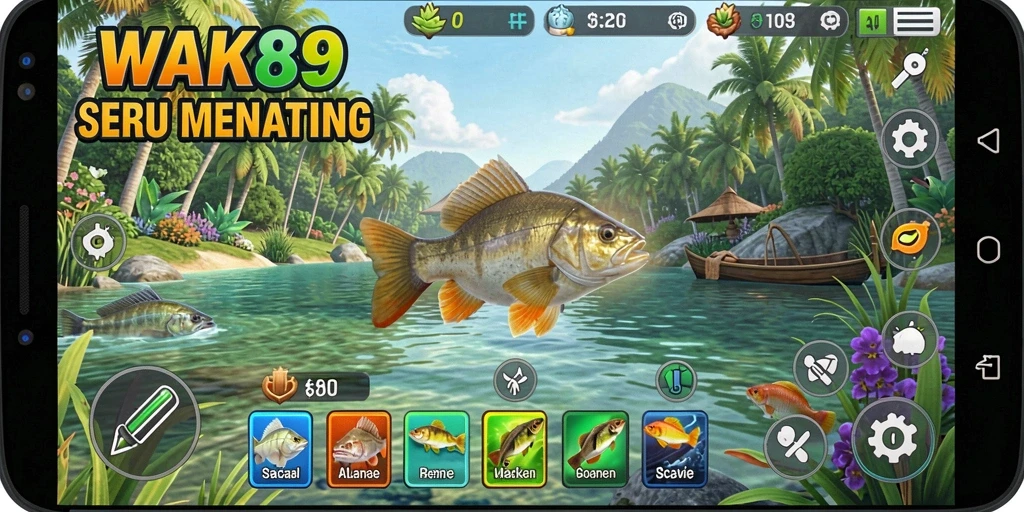 Screenshot gameplay menampilkan suasana memancing yang realistis dan menyenangkan.